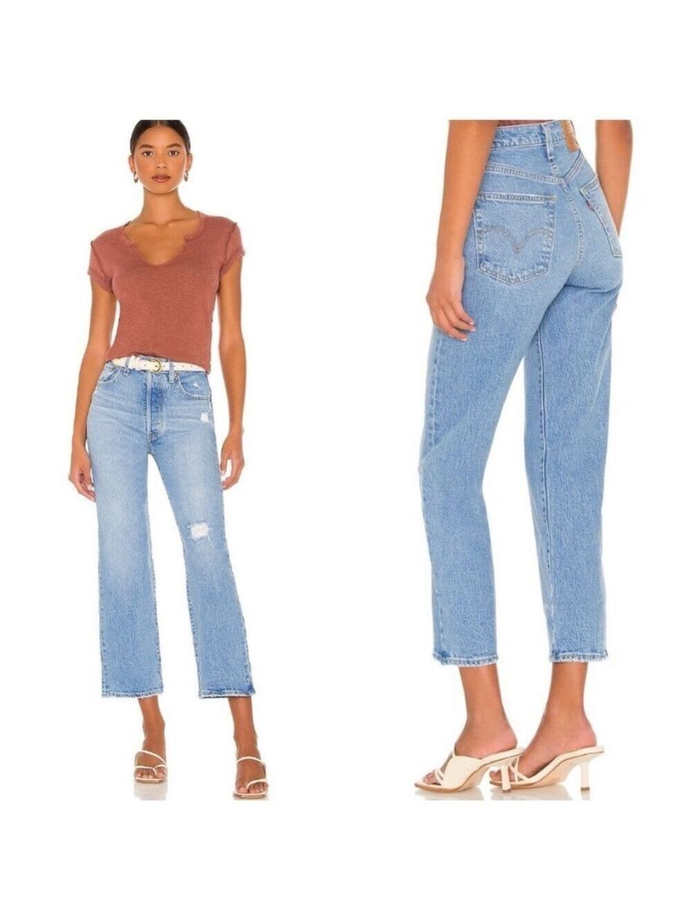 Levi's Ribcage Straight Ankle Jean in Samba Done Light Wash